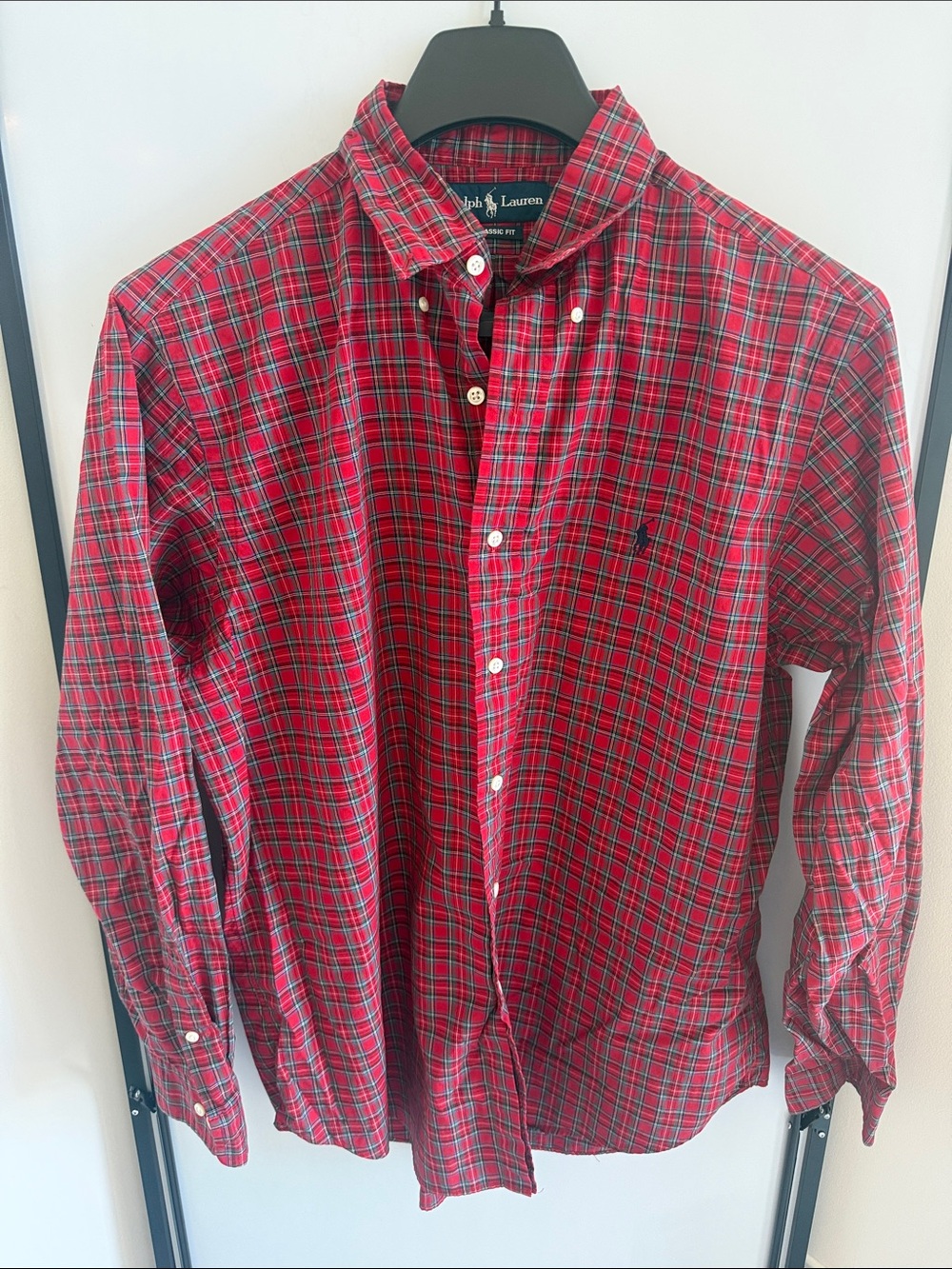 Ralph Lauren Red & Green Plaid Button-Down Shirt - Men's